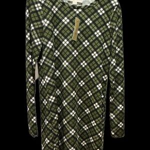 MICHAEL Michael Kors Green Plaid Long Sleeve Dress